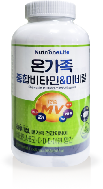 뉴트리원 온가족 종합비타민 미네랄 1500mg, 365정, 1개