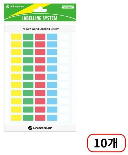 유니온)칼라분류용견출지(325/혼합) 7매입/15*9mm, 10개