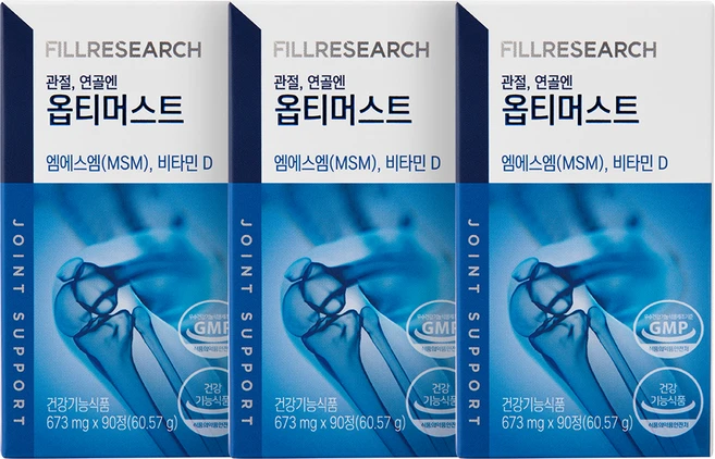 [공식판매처] 필리서치 옵티머스트 OPTI MSM 99.9% 관절연골 건강기능식품 90정, 3개 - 쿠팡