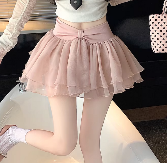 쌍천 빅사이즈 리본 a라인 스커트 하이웨스트 케이크 스커트 치어리더 방송 댄스 무대공연 행사 스커트 A26022311