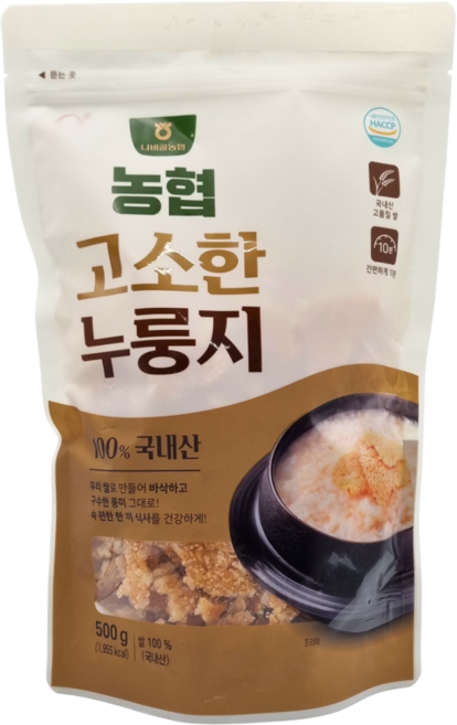 [농협] 함평 나비골농협 국산 고소한 누룽지, 1개, 500g