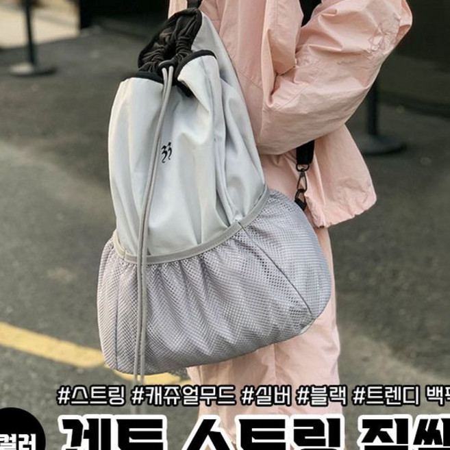 드로우스트링 백팩 캐주얼 데일리 가벼운 여행용 학생 통학 심플 디자인 활용도