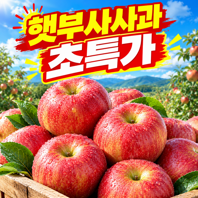 [3차물량완판] 국내산 산지직송 초고당도 부사사과, 1개, 5kg