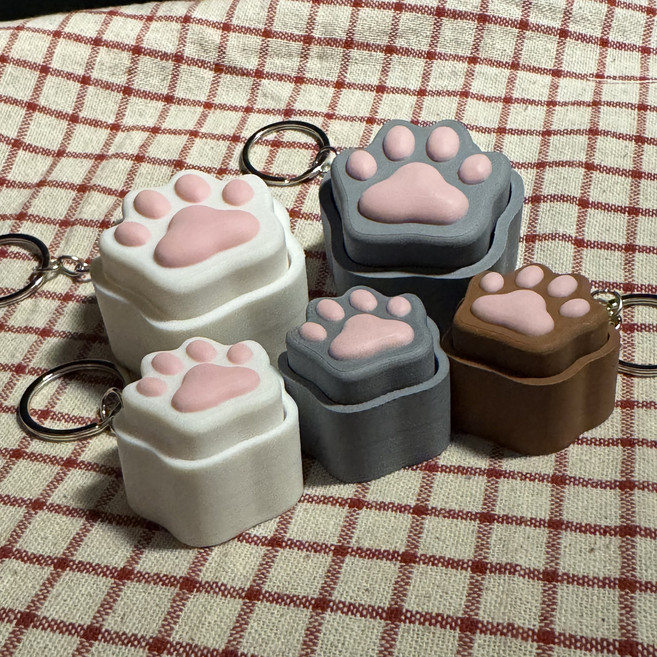 여백공방 고양이 발바닥 젤리 클릭커 키링