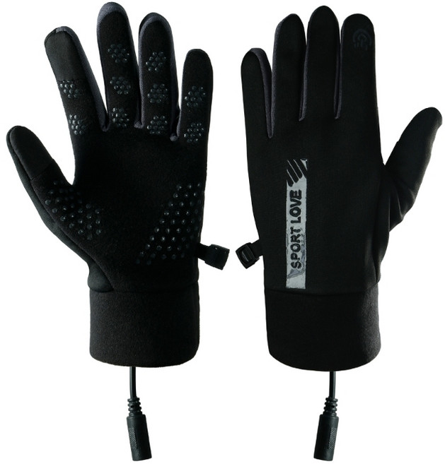 터치스크린 겨울용 온열 장갑 충전식 배터리 구동 방한 기능