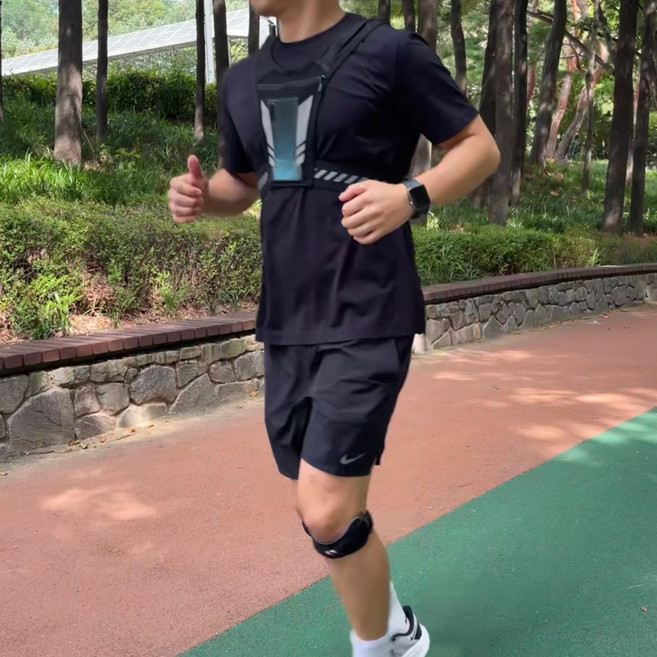 주니르 가볍고 흔들림없는 러닝조끼 초경량 조깅 베스트, 블랙