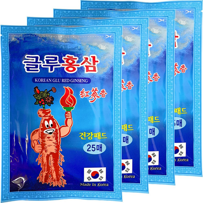 가온들 건강패드 글루홍삼100매(4팩), 25개입, 4개