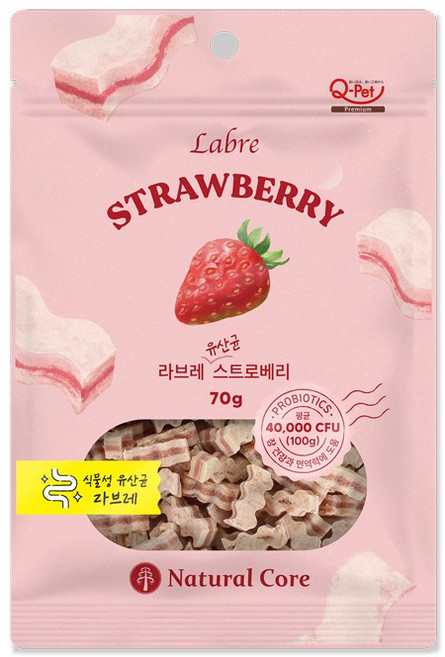 네츄럴코어 - 라브레 유산균, 딸기맛, 70g, 5개