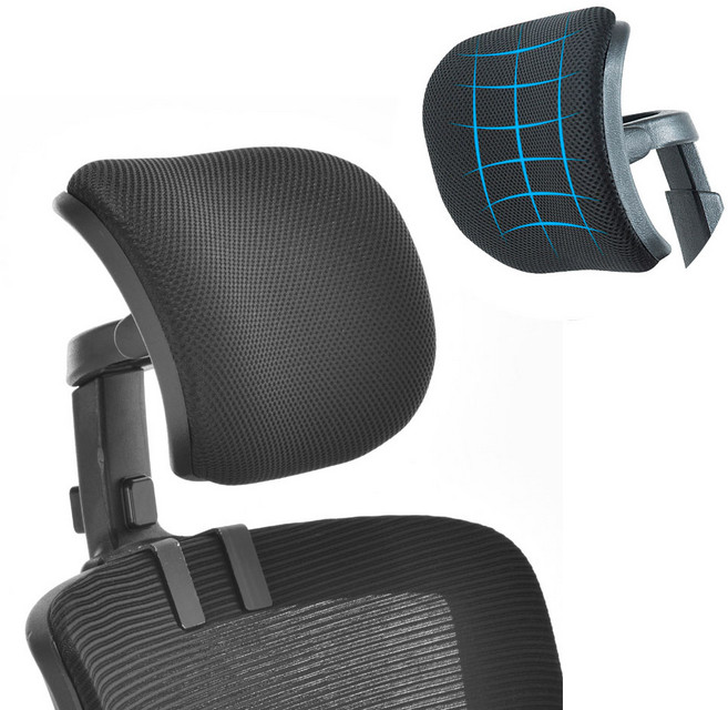 체어케어 의자목받침대 메쉬 머리받침 탈부착 사무용 의자 헤드 간편설치 목부담 절감 의자목받침헤드, 1개, 블랙