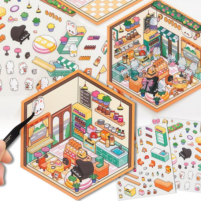 3D 스티커 방꾸미기 다꾸 입체 DIY 꾸미기 씬스티커 슈퍼마켓