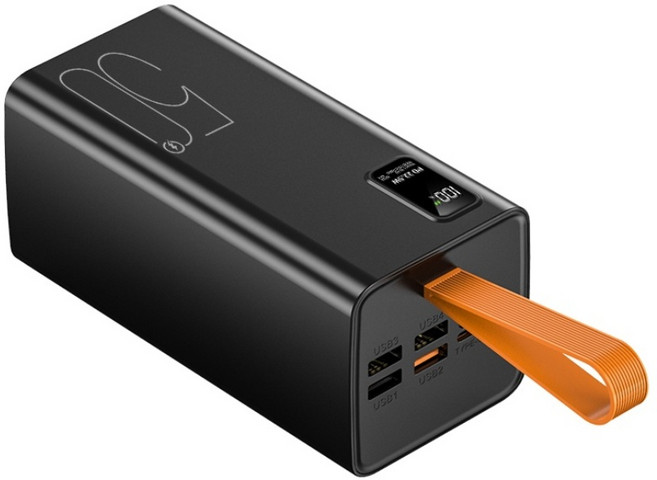 멀티단자 대용량 보조배터리 50000mAh 고속충전 PD 22.5W, 블랙