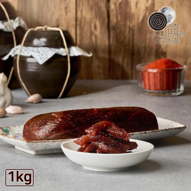 국내산 순창문옥례식품 고추장 무 장아찌 1kg 밀폐용기, 1개