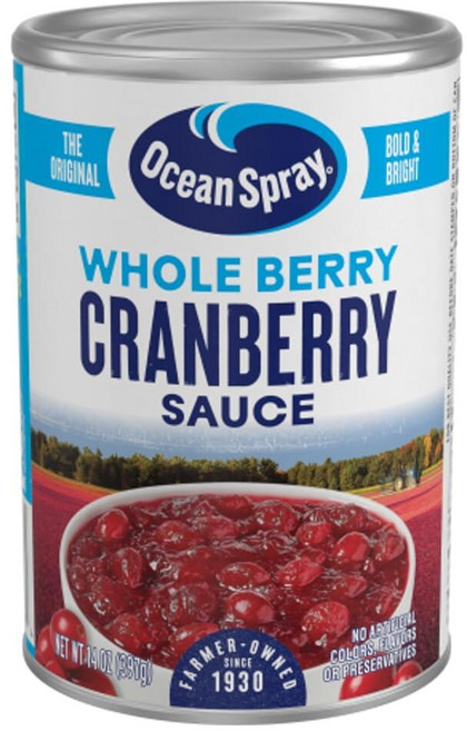 Ocean Spray Jellied Cranberry Sauce Canned Side Dish 14 Oz Can Pack of 1 241994, 14 Ounce Can (Pack of 24), 크랜베리, 24개
