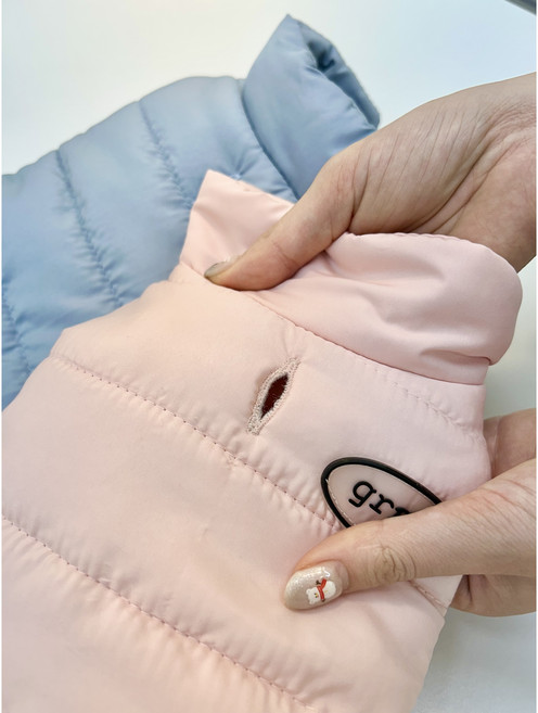 하이코코멍 강아지옷 겨울 폭신 패딩 조끼, 1개, 핑크