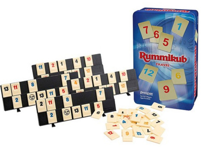 루미큐브 트래블 틴케이스 휴대용 보드게임(모래시계1분포함), 단품, 1개