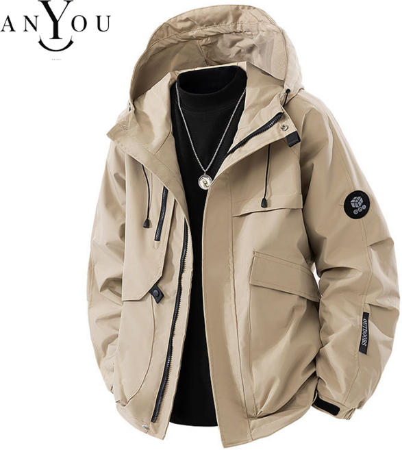ANYOU 남여공용 방수바람막이 아웃도어 점퍼 등산 야외 다용도 방한복