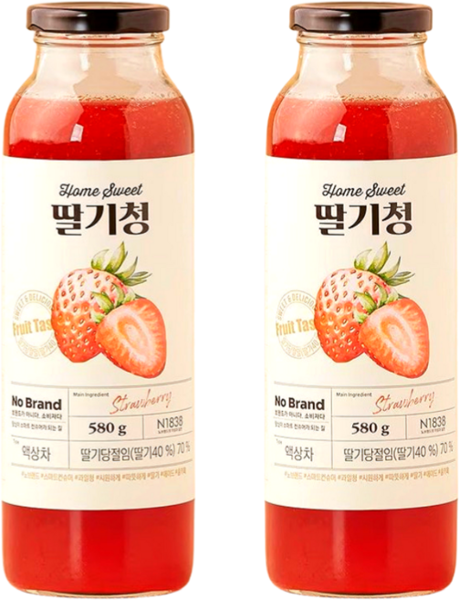 노브랜드 딸기청, 2개, 1개입, 580g