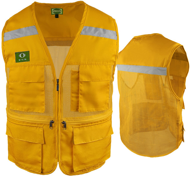 안전 망사 작업복 신호수 조끼 ITV-23A 노랑색