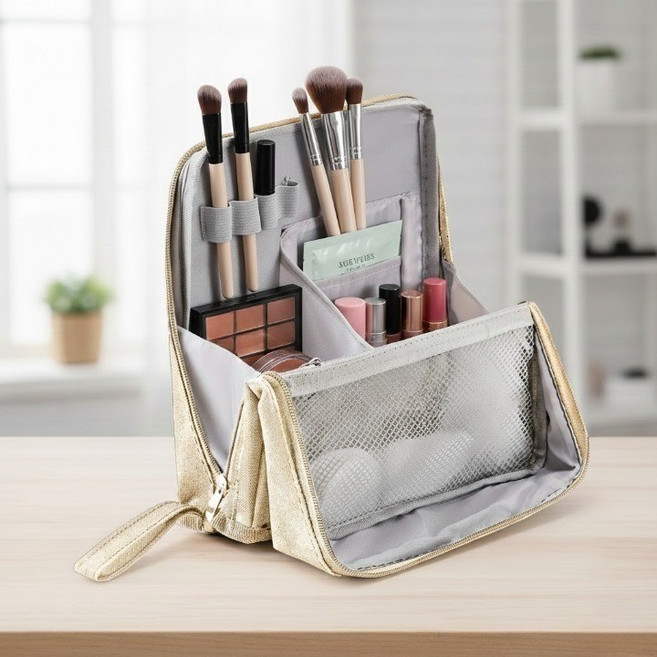 히즈엔 분리 수납 화장품 파우치 여행용 메이크업