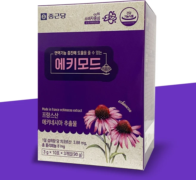 에키모드 30포 에키네시아 추출물 면역기능 증진 도움, 1개, 30회분 - 쿠팡