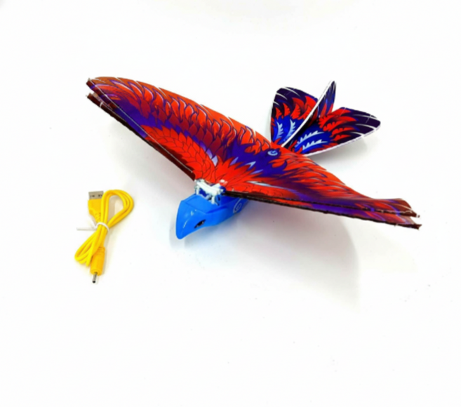 생체공학 원격제어 RC비행기 새처럼 날아다니는게 신기한 RC용품 4종, D.새로운전기손던지기새파란색, 1개