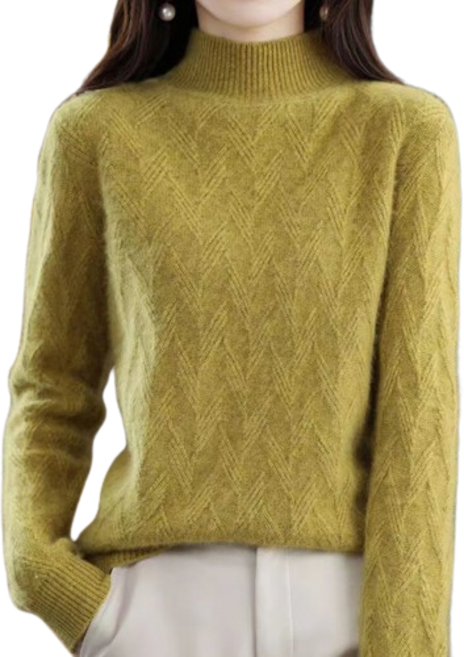 [당일출고]KAQIA 여성 겨울니트 티 긴팔 반폴라 스웨터 MY003