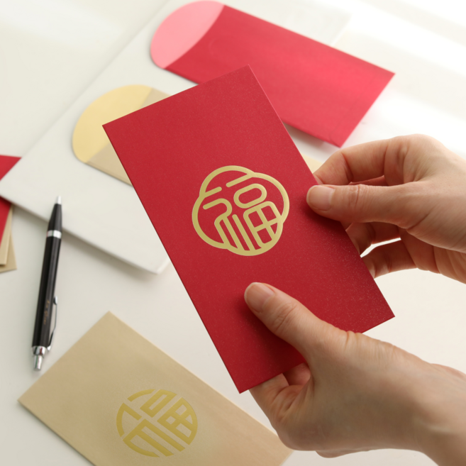 [10매입] 단비상자 고급 복 용돈봉투 부모님 감사 세뱃돈 황금 어버이날 생신 현금봉투, 꽃 복 와인색 10매입, 1팩