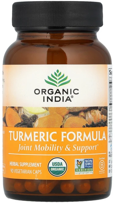 ORGANIC INDIA Turmeric Formula 올가닉 인디아 터메릭 포뮬러 90정, 1개 - 쿠팡