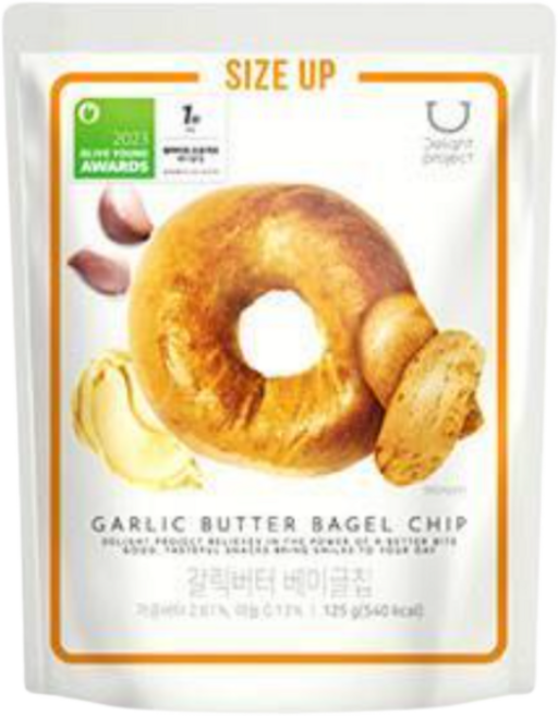 딜라이트 프로젝트 갈릭버터 베이글칩, 125g, 3개
