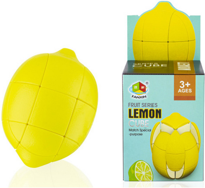 팬뉴 크리에이티브 과일 큐브 바나나 사과 복숭아 레몬 배 오렌지 모조 과일 선물세트, 레몬 큐브, 1개