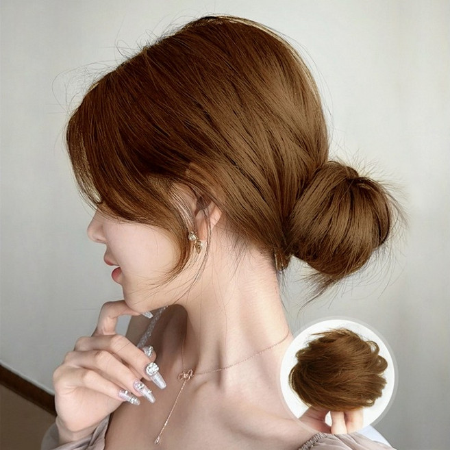 패션파트너 똥머리 밴드 부분 가발 로우번 하이번 당고 올림 머리끈