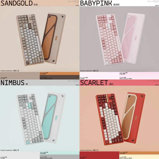 TickType EVO80 기계식 게이밍 키보드 cnc알루미늄 87배열 무선3모드 트루펙트신상, 양극코딩실버, 크림베이지축(PP보강판)