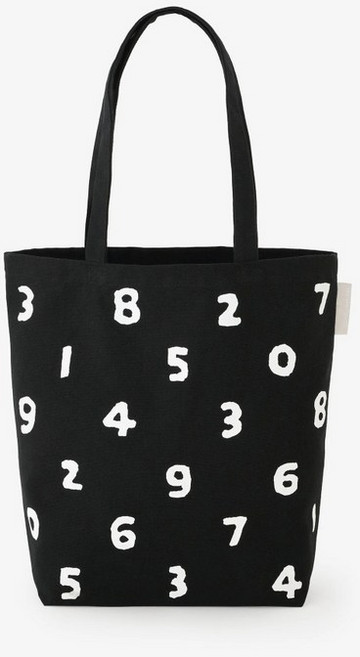 일본 소우소우 베이직 캔버스 에코백 토트백 숫자 가방 블랙 M사이즈