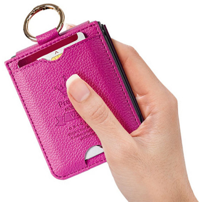 가죽 링 카드 수납 힌지보호 케이스 퍼플 갤럭시 Z플립6 지플립6