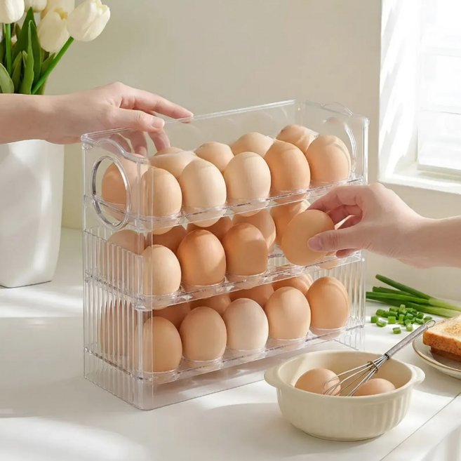 리프레소 냉장고혁명 선입선출끝 계란 보관함, 1개, 투명