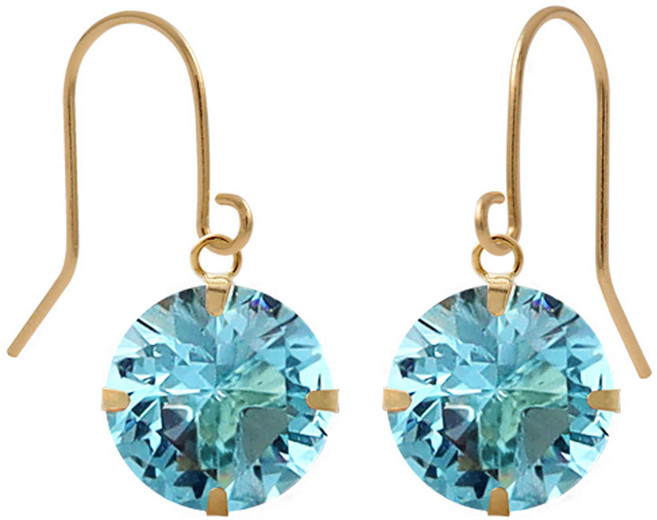 14K 골드 후크형 귀걸이 3월 아쿠아마린