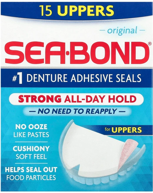 씨본드(SeaBond) 의치 접착 실링제 오리지널 상악용 15개입 SBO-00162 - 쿠팡