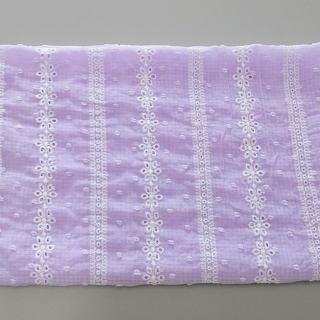 직기 레이스 라셀 망사 폴리 쉬폰 나염 자수 원단, 1개, 루카 보라