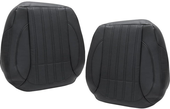 FZJDSD 베이지 탠 운전석 및 조수석 바닥 극세사 가죽 시트 커버 메르세데스 벤츠 GL350 GL450 2013 2014 2015 2016과 호환 223787 8612179, black