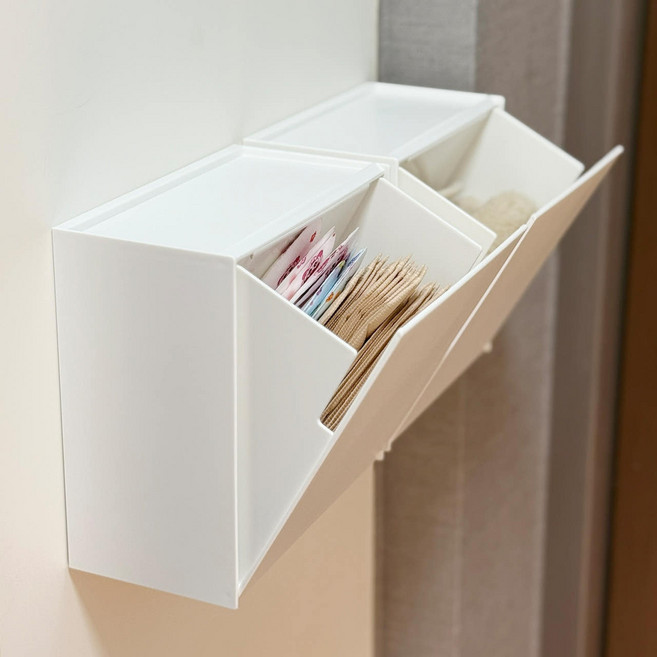 리블리홈 부착식 벽걸이 다용도 수납, 1개, 화이트