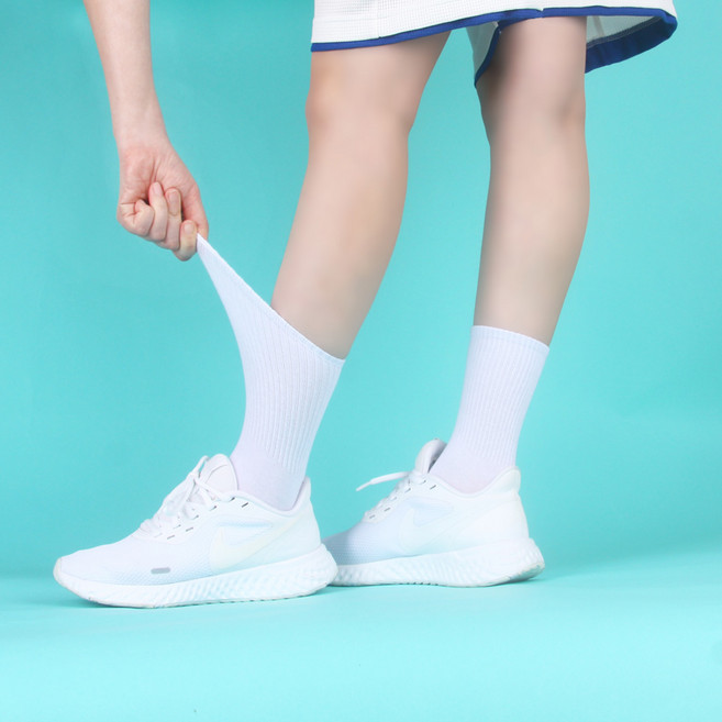 발렌티노크리스티 발이 좋아하는 피부접촉면 100% 순면 + 드라이텍스 기능성 무지 장목 양말 8켤레