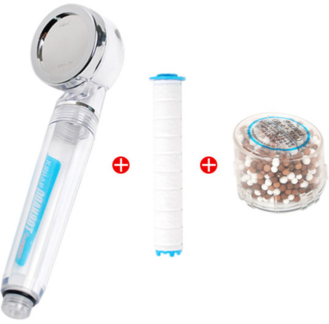 샤워플러스 간편 연수기 서프라이즈 샤워기 클리어 SF300 + 혼합필터 + 녹물제거 정수필터, 1개