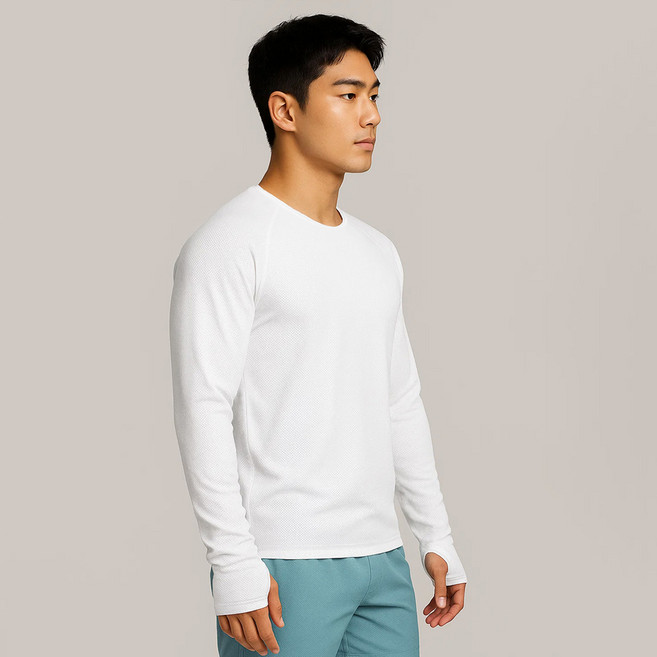 바닐라마카롱 나그랑 베이직 긴팔 래쉬가드 남녀공용 기본핏 슬림 남성 여성 티셔츠 상의 수영복 휴양지 물놀이 비치웨어 바캉스룩, R98675J, XXL, 화이트