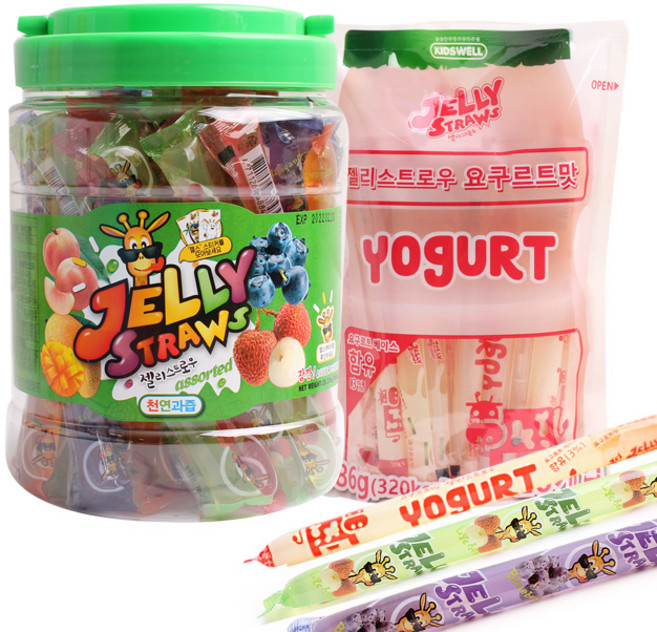 젤리 스트로우/요구르트맛 혼합, 2개, 500g