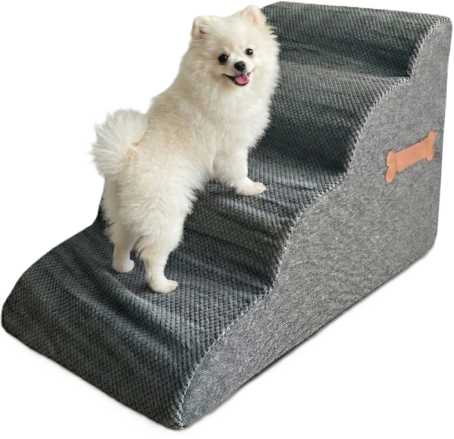 해리스트 베이직 펫스텝 슬개골 보호 미끄럼방지 강아지계단 고양이계단, 그레이, 1개