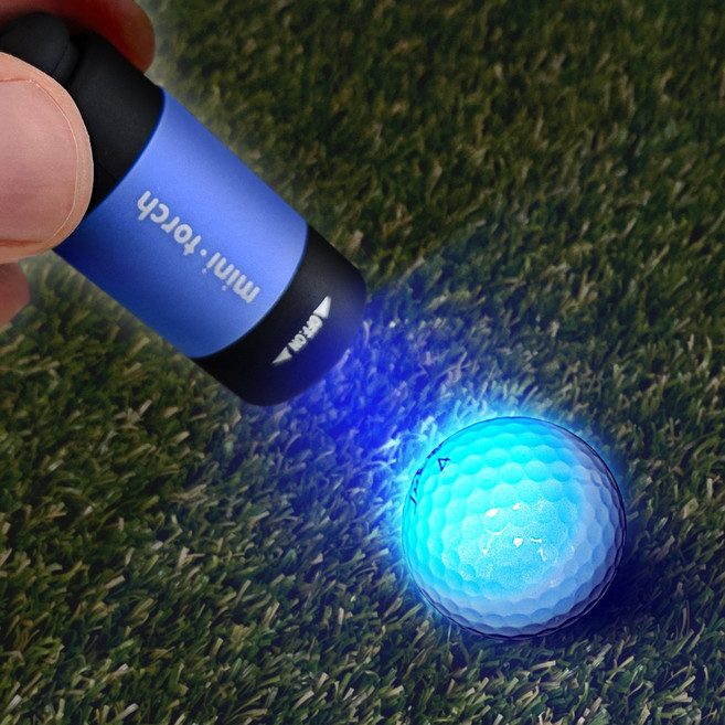 골프필드용품 야간라운딩 준비물 골프 악세사리 UV라이트 볼파인더 야광 LED 골프공 찾아주는 후레쉬, 오션블루, 1개