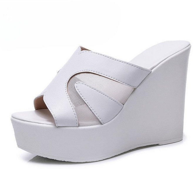 통굽슬리퍼 여성 키높이 가보시 샌들 뮬 웨지 발편한 힐