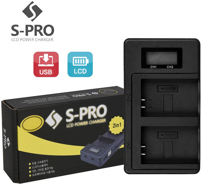소니 NP-FV50 2in1 LCD 듀얼충전기 FDR-AX40 AX700, 1개