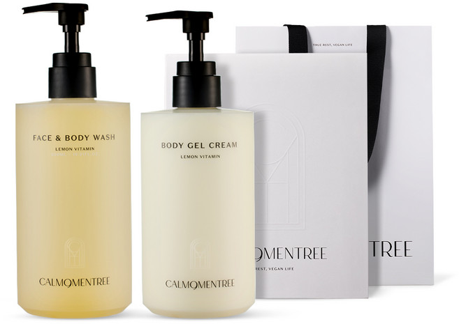 캄모멘트리 레몬 비타민 등드름 바디워시&바디 겔 수분크림 세트 (500ml/450ml), 비타민 바디 기프트 세트, 1세트