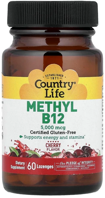 컨트리라이프 메틸 B12 체리 5000mcg 사탕 정제 60정, 1개, 1개 - 쿠팡